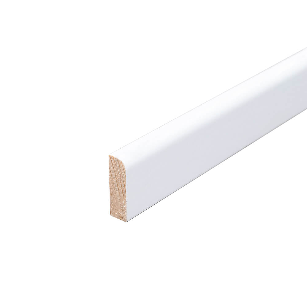 Sockelleiste massiv mit Rundkante weiß