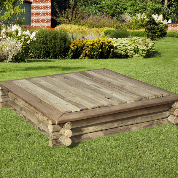 Rundholz-Sandkasten Abdeckung