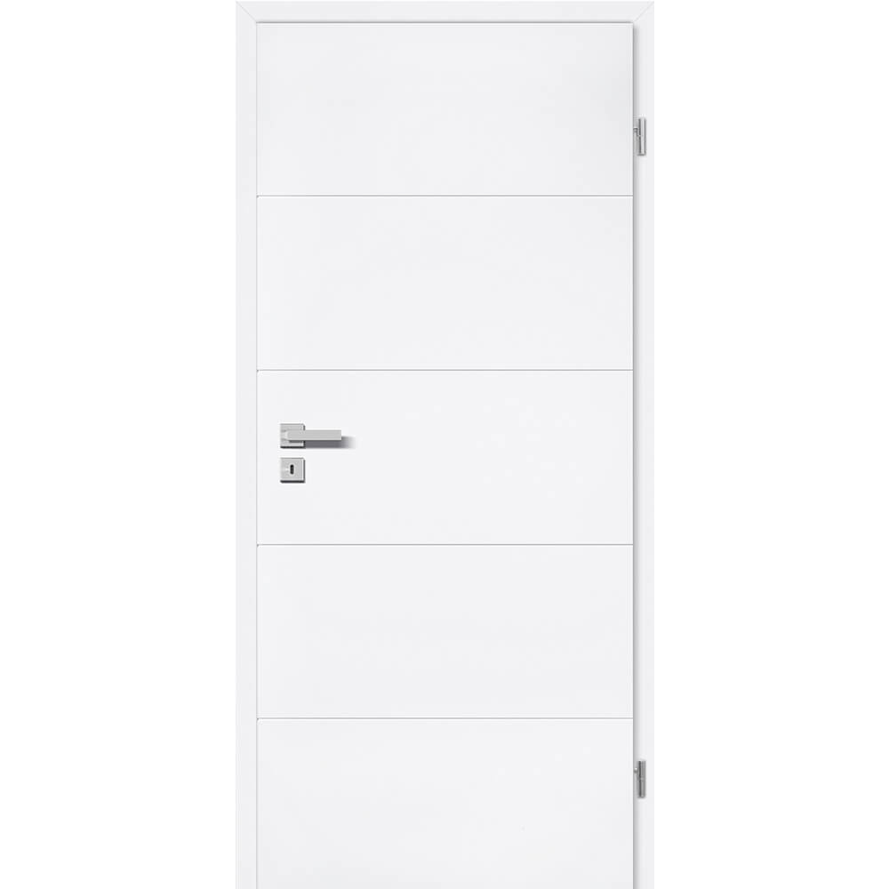 Türblatt Design R1, Weißlack 9010, Höhe 198,5 cm