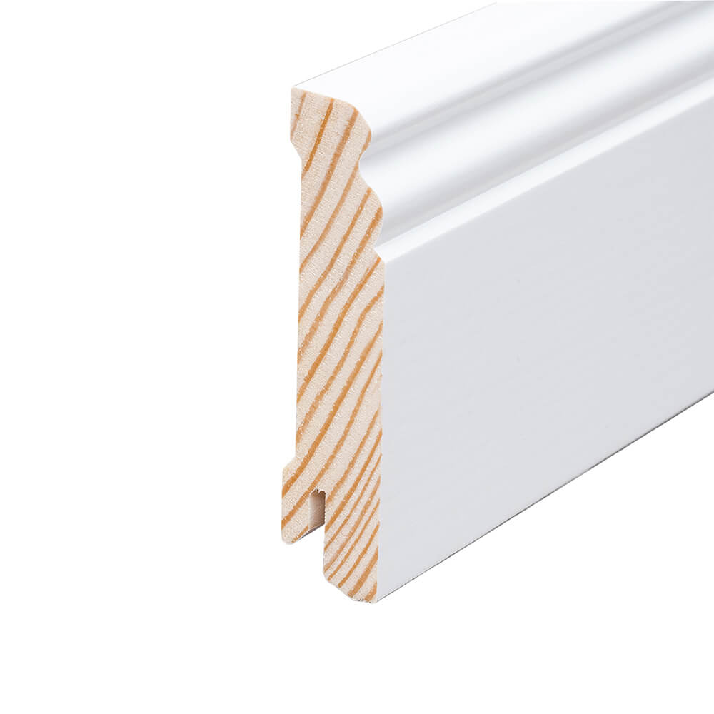 Sockelleiste Kiefer Hamburgerprofil weiß