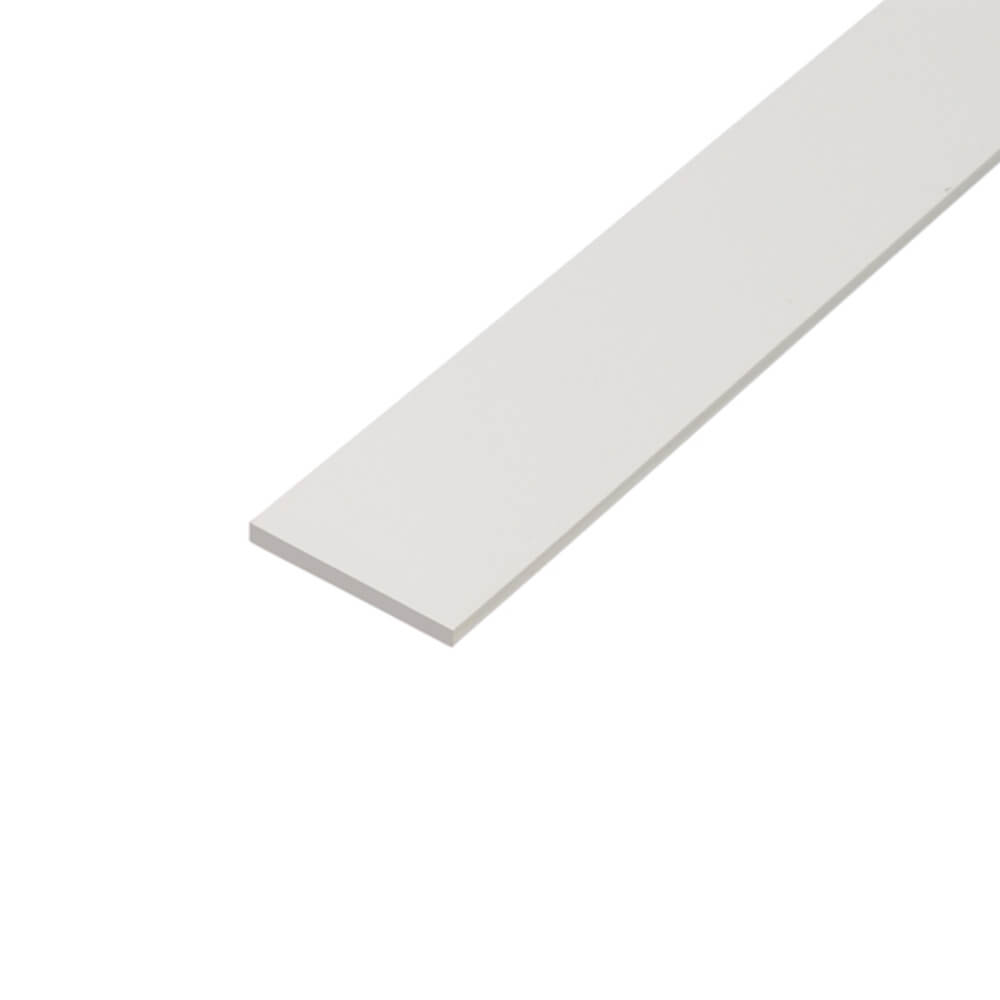 Flachstange Kunststoff weiß