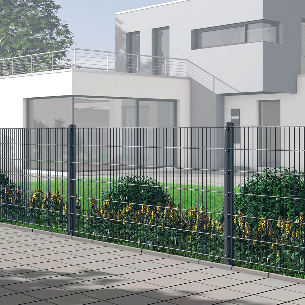 zaun, Stahlzaun, Gartenzaun, Gitterzaun, modernes Design