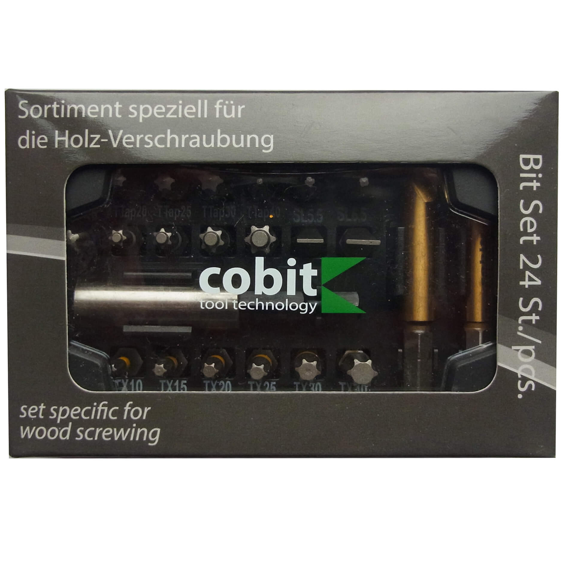 Bit-Sortiment für Holz 24-teilig