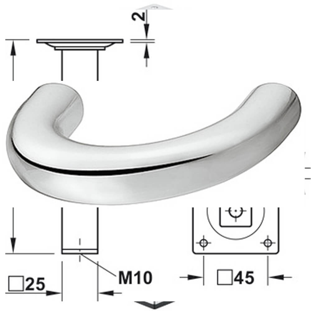 Möbelgriff Zinkdruckguss verchromt