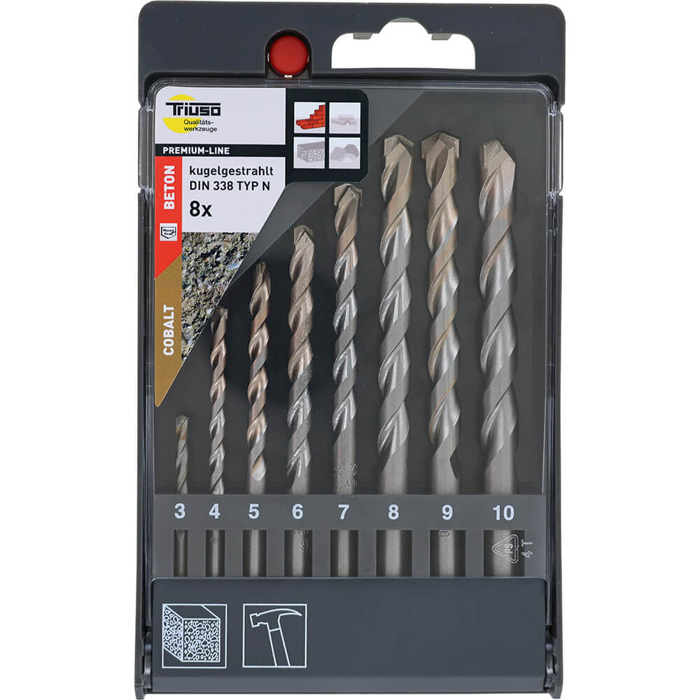Betonbohrer Set, sandgestrahlt 8-tlg.