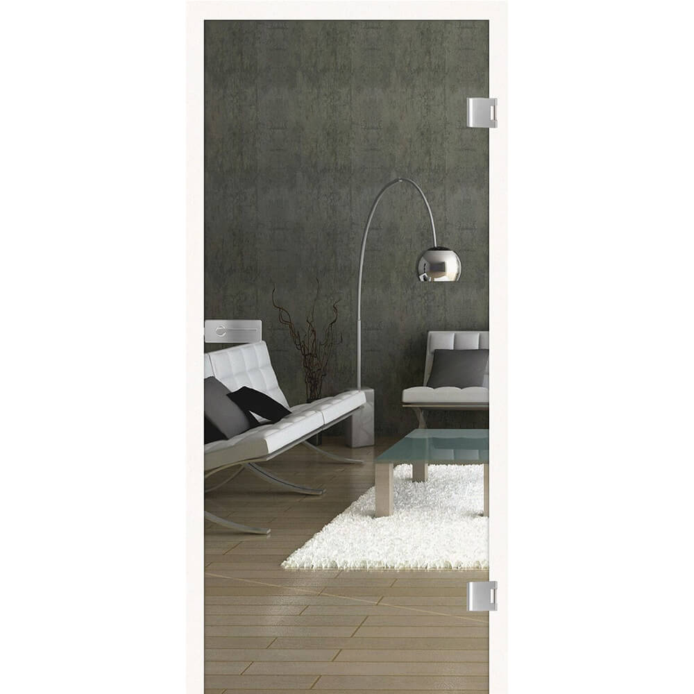 Ganzglas-Drehtür Studio/Office, Klar Pure White