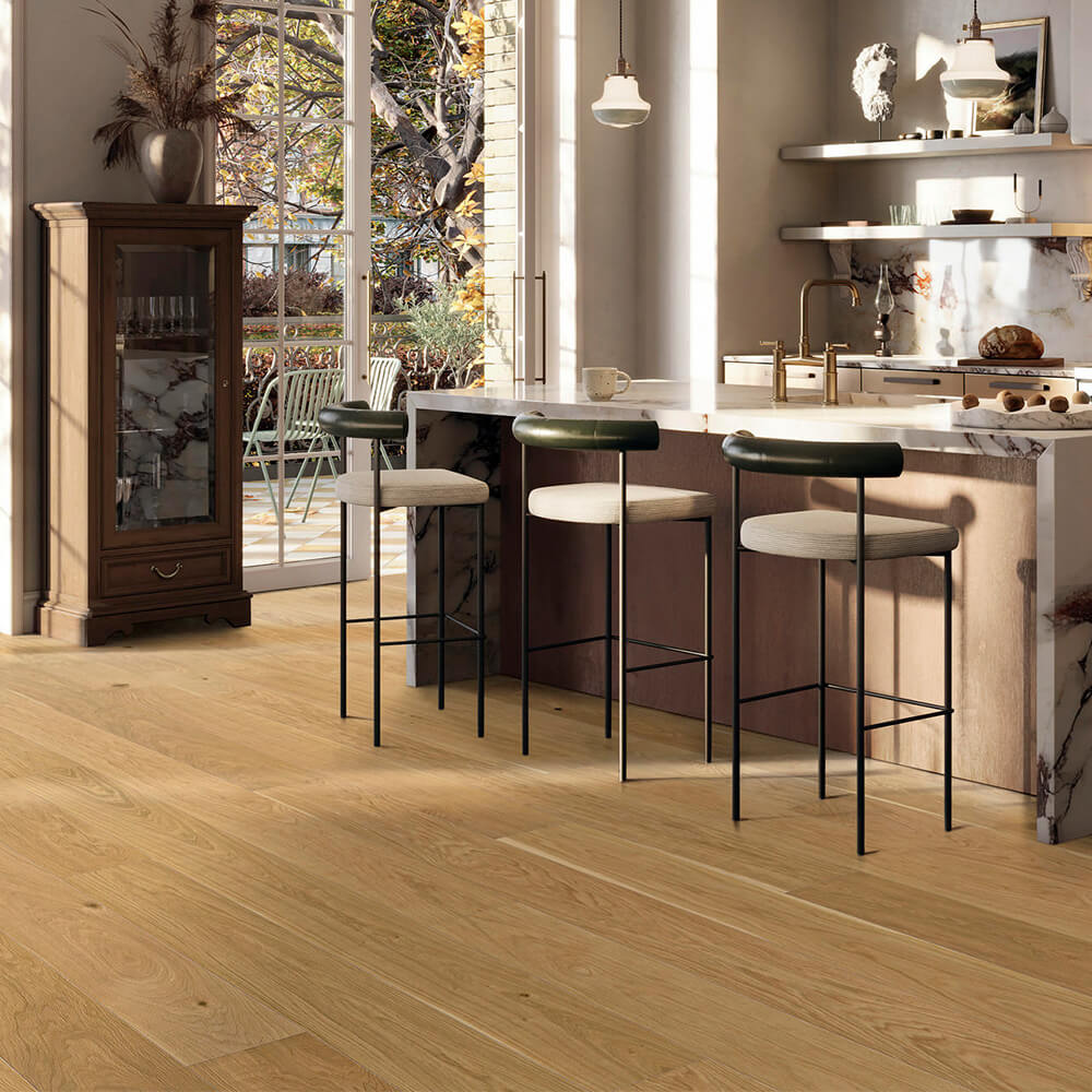 Fußboden, Innenarchitektur, Bodenbeläge, Holz, Mobiliar, Küche, Kücheninsel, Barhocker, Holzboden, Marmorelemente