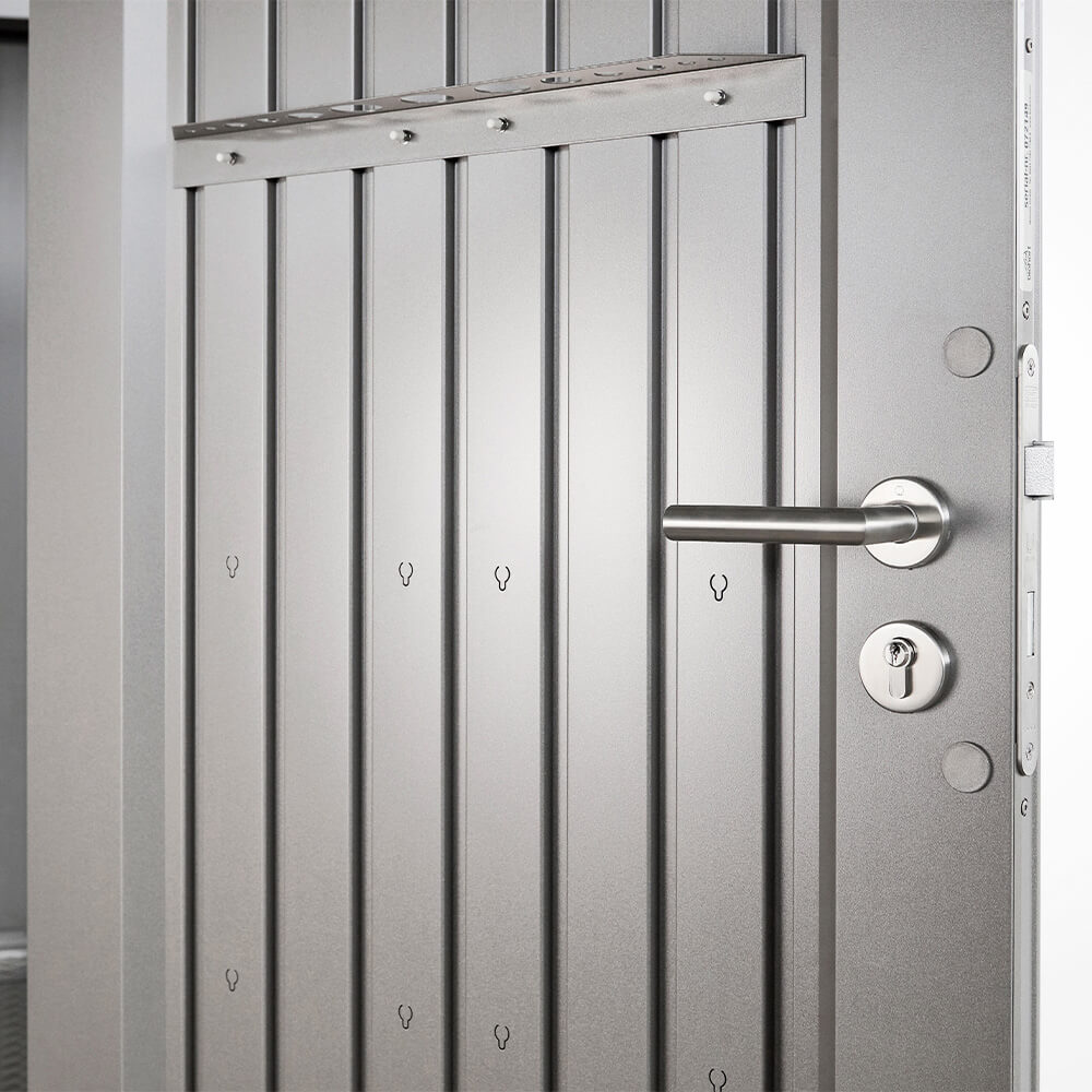 stahl, tür, griffe, schloss, sicherheit