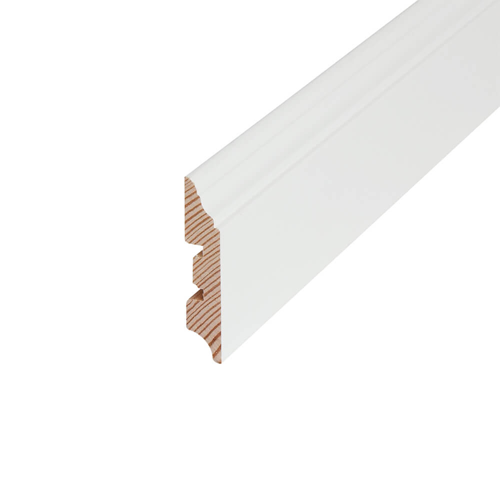 Sockelleiste massiv profiliert weiß