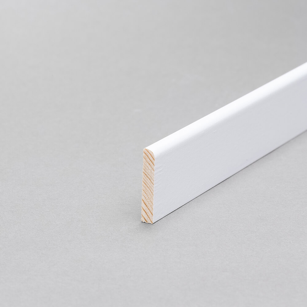 Tischkantleiste Kiefer, weiß grundiert