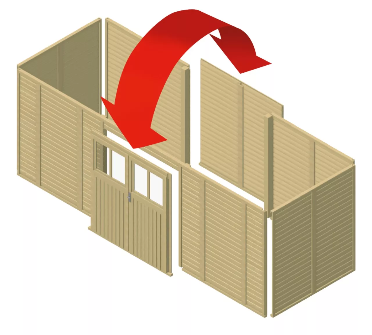 Geräteraum für Doppelcarport Classic